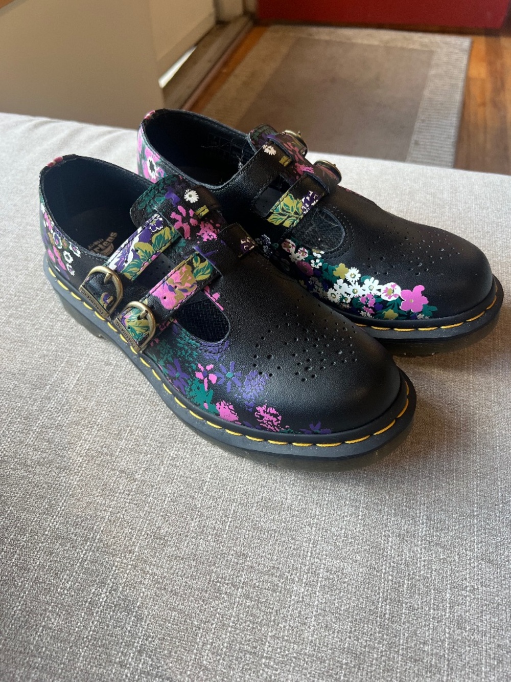 Dr. Martens 8065 Vintage Floral Leather Mary Jane Shoes